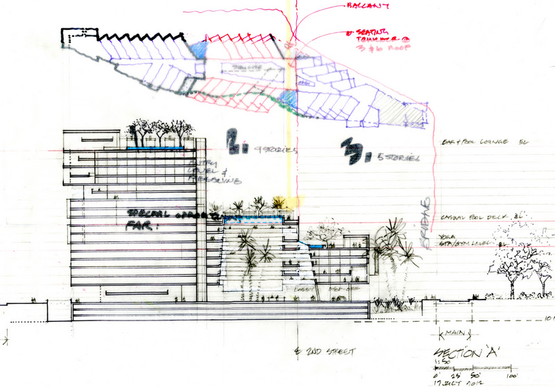 Santa Monica Hotel concept sketch