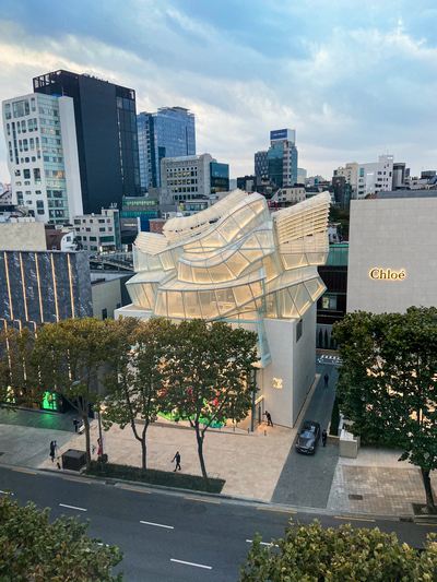 The Louis Vuitton flagship store designed by Frank Gehry and Peter